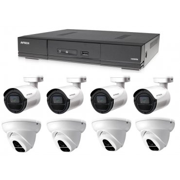 Zabezpčení,Fotopasti - Kamerový set 1x AVTECH DVR DGD1009AV, 4x 2MPX Dome kamera AVTECH DGC1004XFT a 4x 2MPX Bullet kamera AVTECH DGC1105YFT